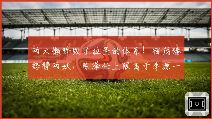 两大懒锋毁了拉圣的体系!宿茂臻怒赞两妖,陈泽仕上限高于李源一